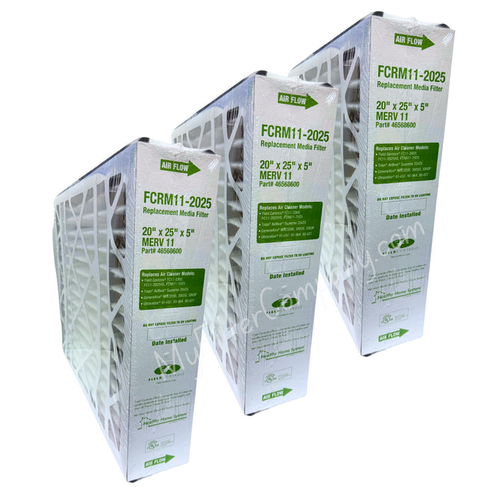Field Controls 46568600 20x25x5 MERV11 - Replacement Filter Media FC11-2025HS – 3-pack