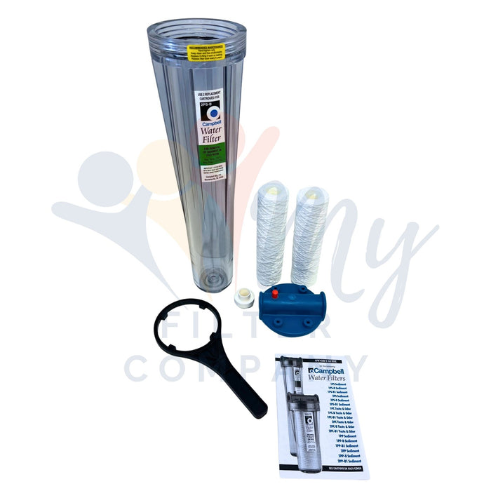 Campbell 2PS-B1 (1" pipe) Sediment Filter, w/ Cartridges, Double Capacity With Release 1" at MyFilterCompany.com