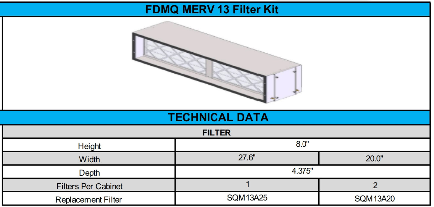 Daikin SQM13A25 Replacement Media for DBS Filter Cabinet