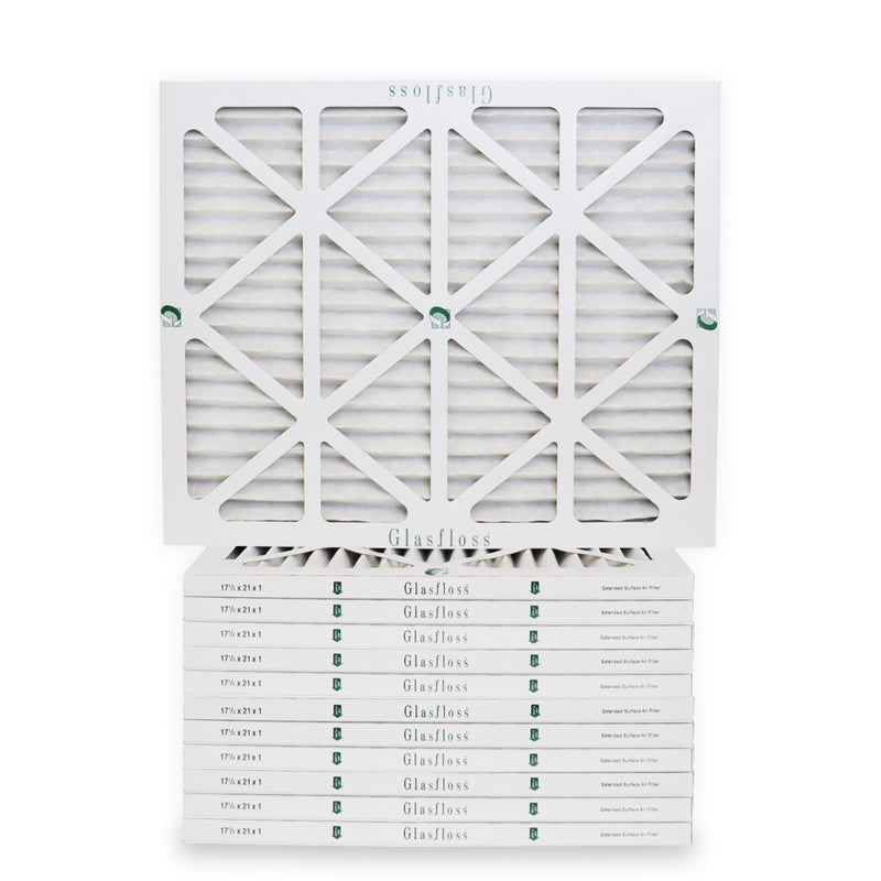 GlasFloss 19 7/8 x 21 1/2 x 1 MERV 10 Pleated Air Filter – 12-pack
