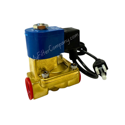 Mechanical valve with blue and gold body at MyFilterCompany.com