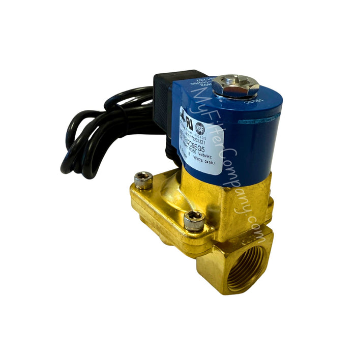 Mechanical valve with blue and gold body at MyFilterCompany.com