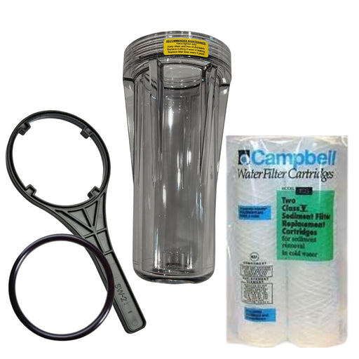 Campbell 1PS Bowl Replacement Bundle- 10" Bowl + O-Ring + Wrench + 2-Pack of Replacement Filters at MyFilterCompany.com
