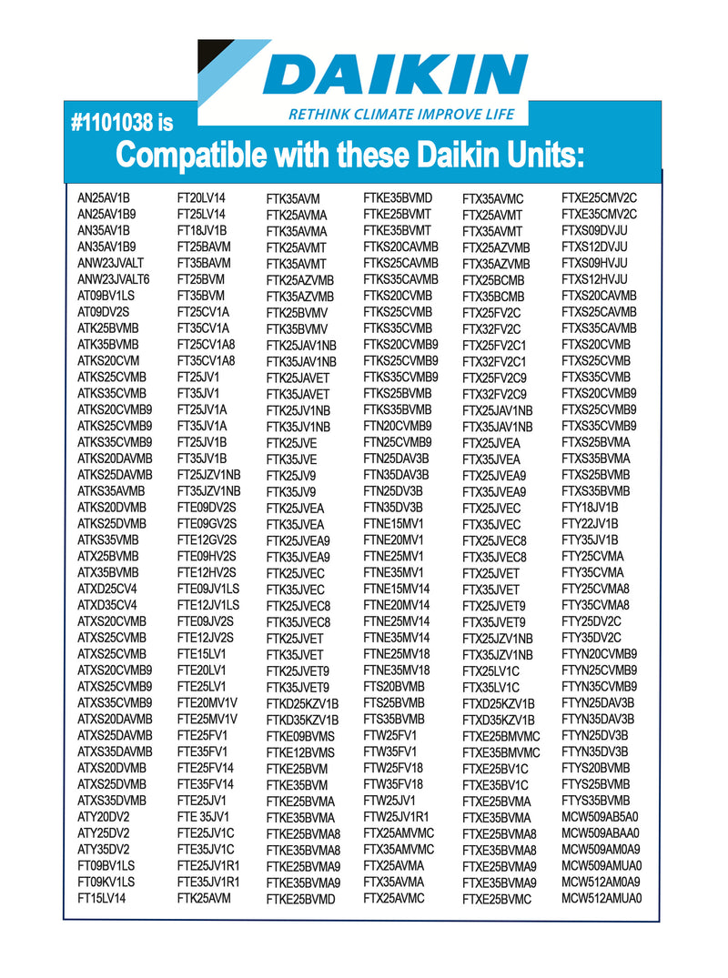 Daikin 1101038 Screens and 99A0391 Air Purifying Mini Split Filter Combo Pack