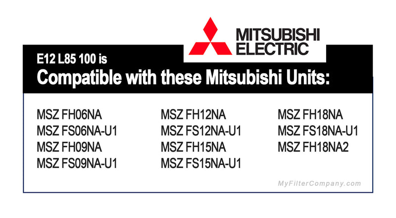 Mitsubishi E12 L85 100 Nano Platinum Mini Split Filter 2-Pack