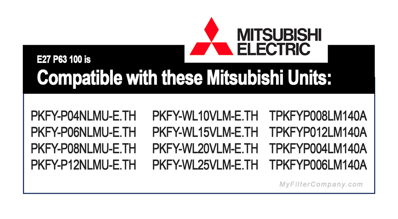 Mitsubishi Electric E27 P63 100 Mini Split Filter 2-Pack