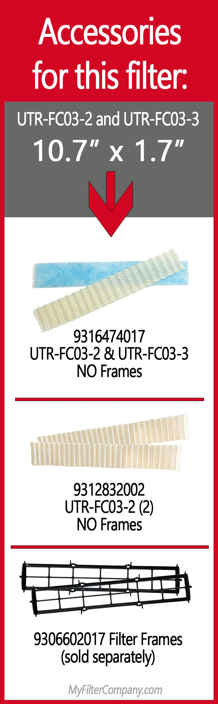 Fujitsu K 9309997011 Mini Split Filter 2-Pack