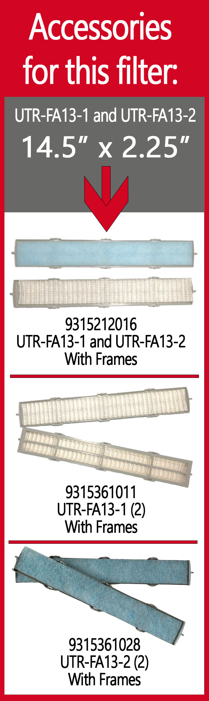 Fujitsu K 9315014023 Mini Split Filter 2-Pack