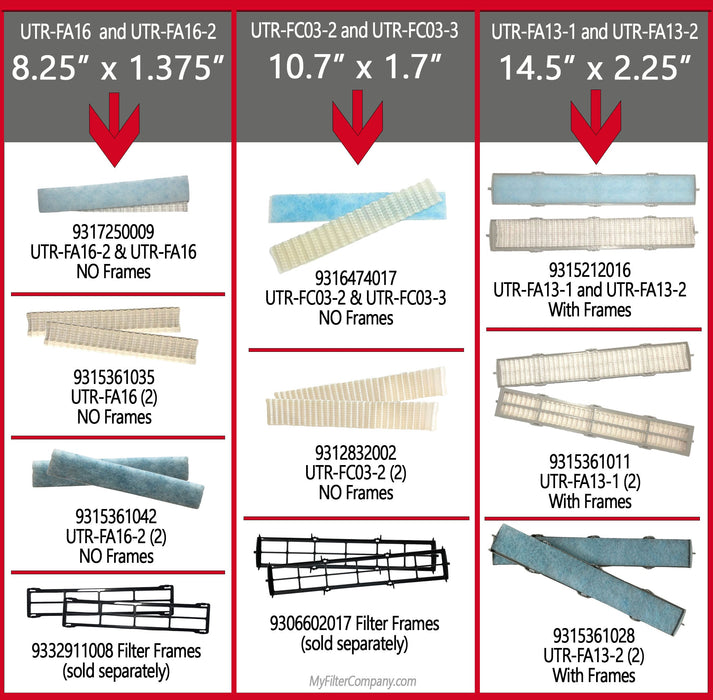 Fujitsu UTR-FC03-2 & UTR-FC03-3 K 9316474017 and UTR-FC03-2 (x2) K 9312832002 with Frames Mini Split Combo