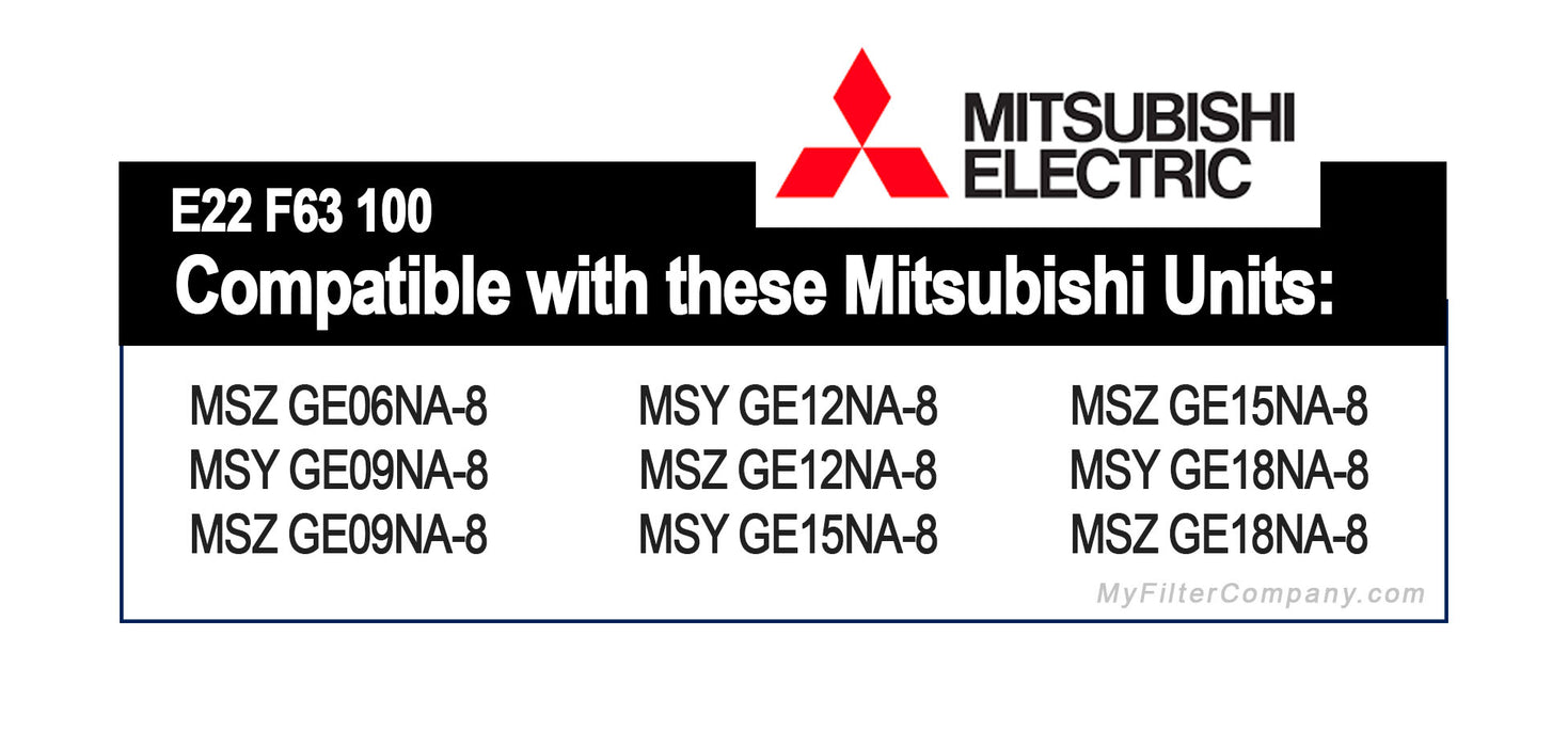 Mitsubishi E12 F63 100 Nano Platinum Mini Split Filter 2-Pack