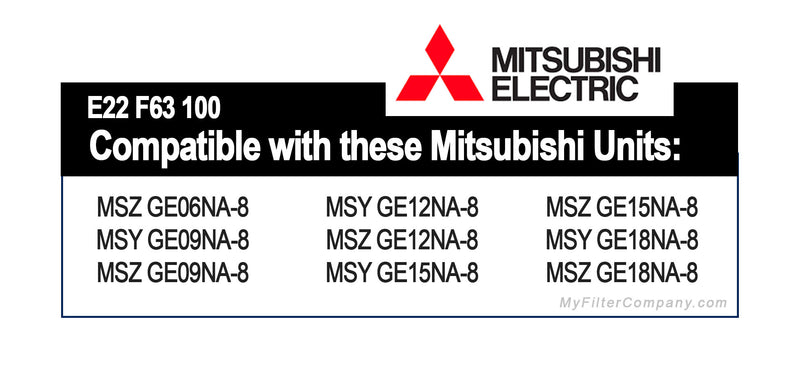 Mitsubishi E12 F63 100 and MAC-408FT-E Mini Split Filter Combo