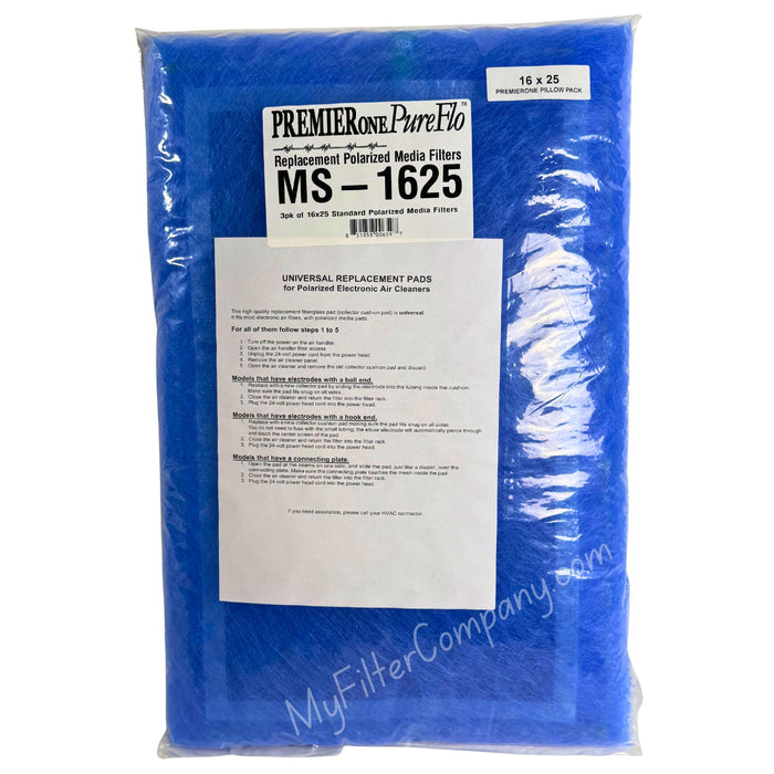 PremierOne MS-1625 Replacement Filter Pads 3-Pack