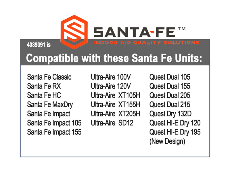Santa Fe 4039391 16x20x2 Dehumidifier Merv 13 Annual Filter Kit (4-Pack)