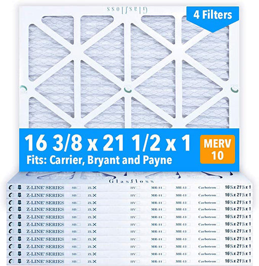 GlasFloss - 16 3/8 x 21 1/2 x 1 MERV 10 Pleated Air Filter – 12-pack