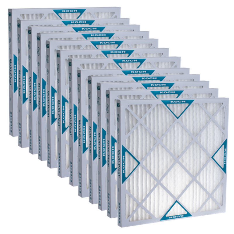 Koch 102-041-007 - 16 x 16 x 1 MERV 8 Pleated Air Filter – 12-pack
